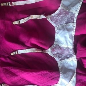 Vintage embroidered garter belt 50s pinup in white